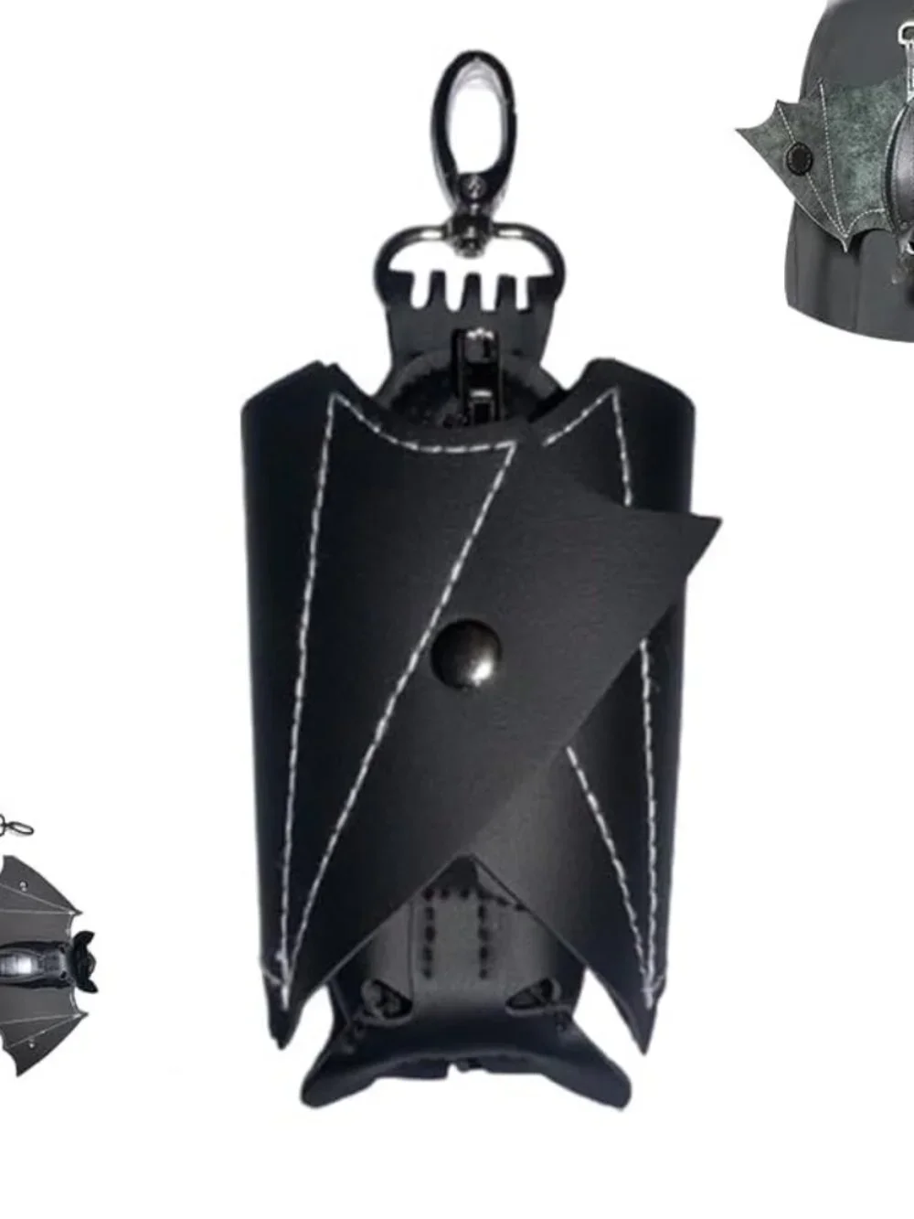 Leather Bat Coin Purse Gothic Wallet Handmade Bag Charm